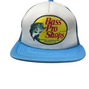 Bass Pro Shops Vintage Snapback Mesh Trucker Hat Cap 80's Retro Fishing Hunting